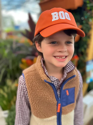 Orange Boo Hat by Bits & Bows — back view