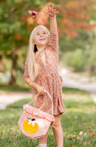 Bow & Ruffle Pumpkin Tote by Bits & Bows — alternate view