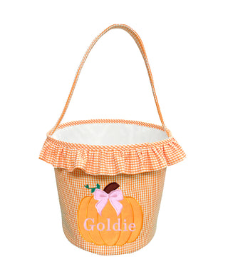 Bow & Ruffle Pumpkin Tote by Bits & Bows