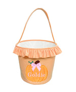 Bow & Ruffle Pumpkin Tote (Personalization Included)