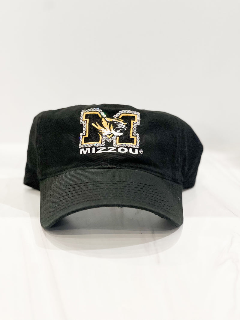 Black University of Missouri Bling Baseball Hat