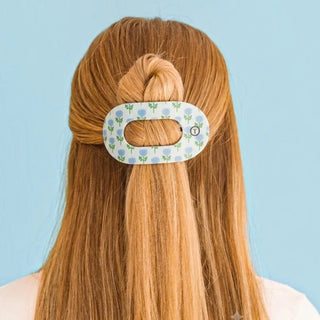 Blue Marigold Medium Flat Round Hair Clip - J.A. Whitney