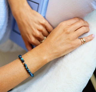 Bowood Lane Navy Tiger Eye Braxton Bracelet