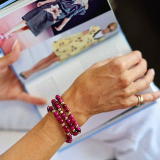 Bowood Lane Rose Pink Tiger Eye Rowan Bracelet