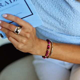 Bowood Lane Rose Pink Tiger Eye Rowan Bracelet