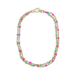 Bowood Lane Poppy Bracelet - Pink / Teal