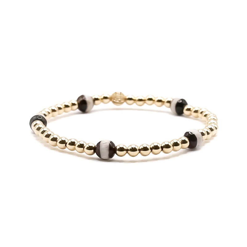 Bowood Lane Jett 4mm Bracelet - Black / White