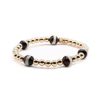 Bowood Lane Jett 5mm Bracelet - Black / White