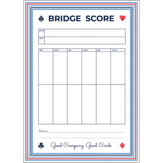 Bridge scorecard 5x7 notepad by WH Hostess