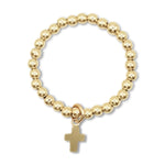 Bowood Lane Cross Charm Gold Ring - Size 5/6