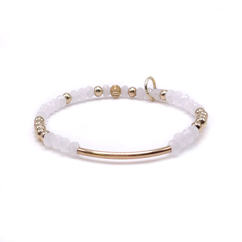 Bowood Lane Ophelia Bracelet - White / Gold