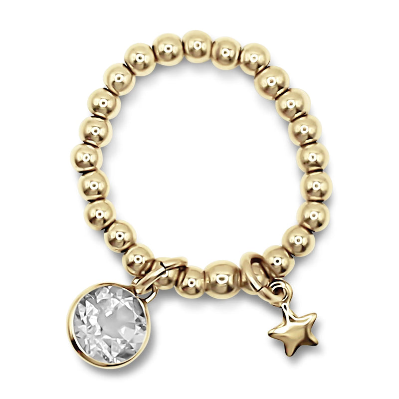 Bowood Lane Star Charm Gold Ring - Size 5/6