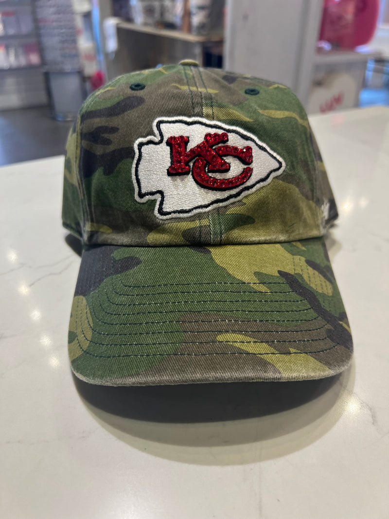 Camo Kansas City Chiefs Bling Baseball Hat