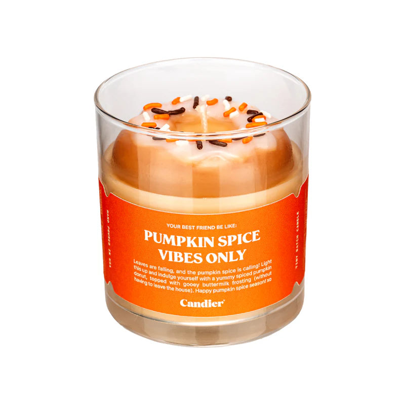 Pumpkin Spice Vibes Only Donut Candle