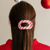Candy Cane Crush Flat Round Small Hair Clip