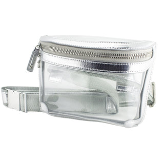 Grey & Silver Clear Belt Bag