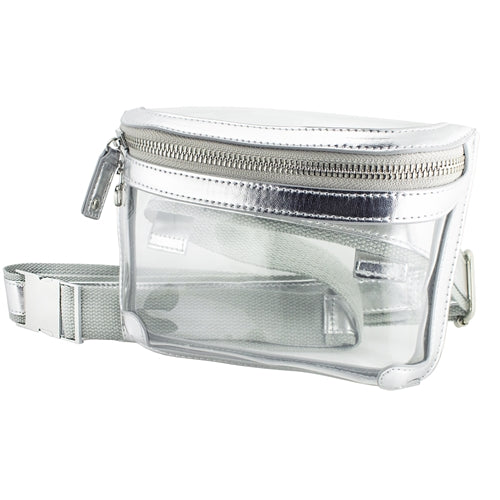 Grey & Silver Clear Belt Bag