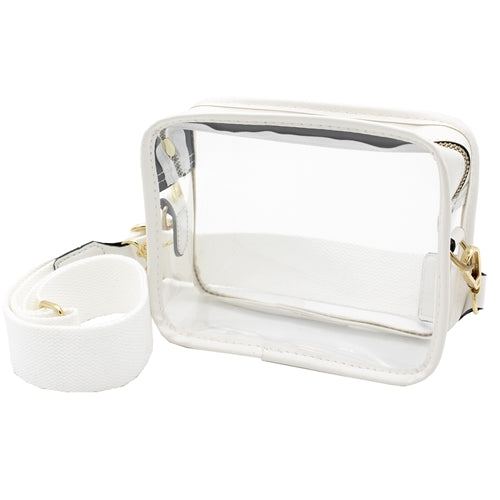White Camera Crossbody Clear Bag