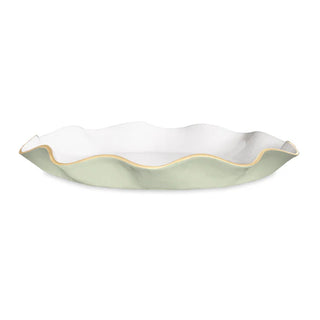 Encanto Carola Lg Round Platter - Pistachio & White