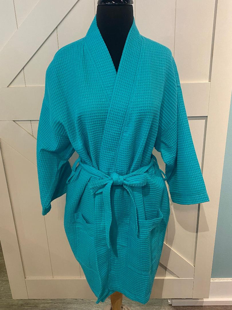 Caribbean Green Waffle Robe - Personalization Included