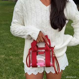 Varsity Red Bow Jelly Stadium Bag