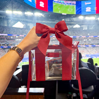 Varsity Red Bow Jelly Stadium Bag