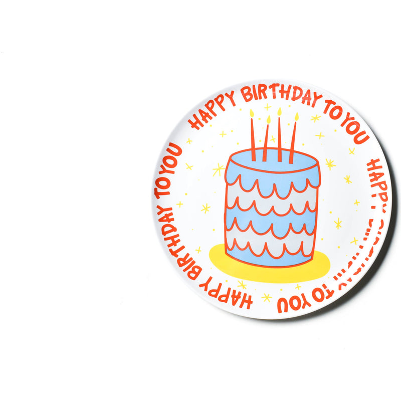 Happy Birthday Melamine Plate - Blue (Personalization Included)