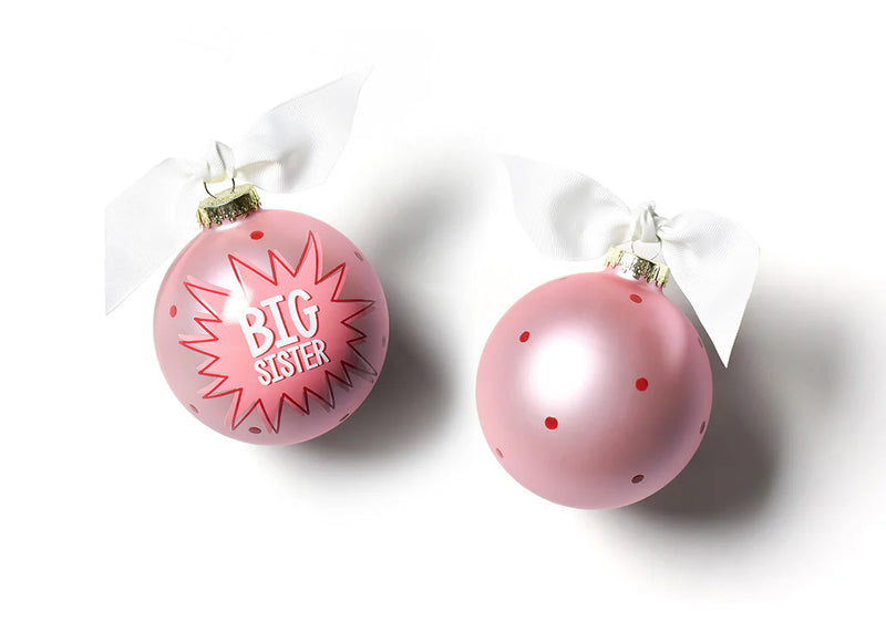 Big Sister Glass Ornament - Personalization Included