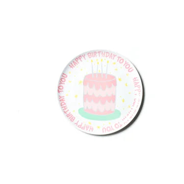 Happy Birthday Melamine Plate - Pink (Personalization Included)