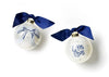 Little Love Blue Bow Glass Ornament - Personalization Included