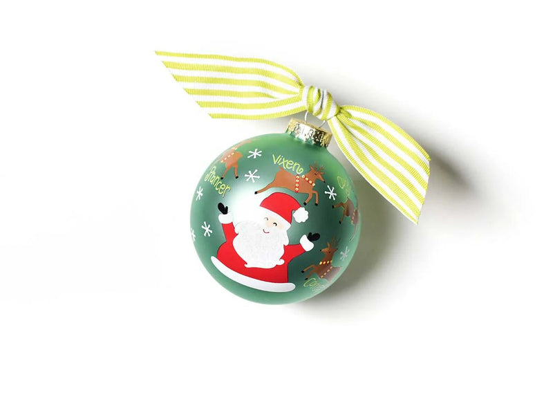 Christmas Calling Reindeer Glass Ornament - Personalization Included