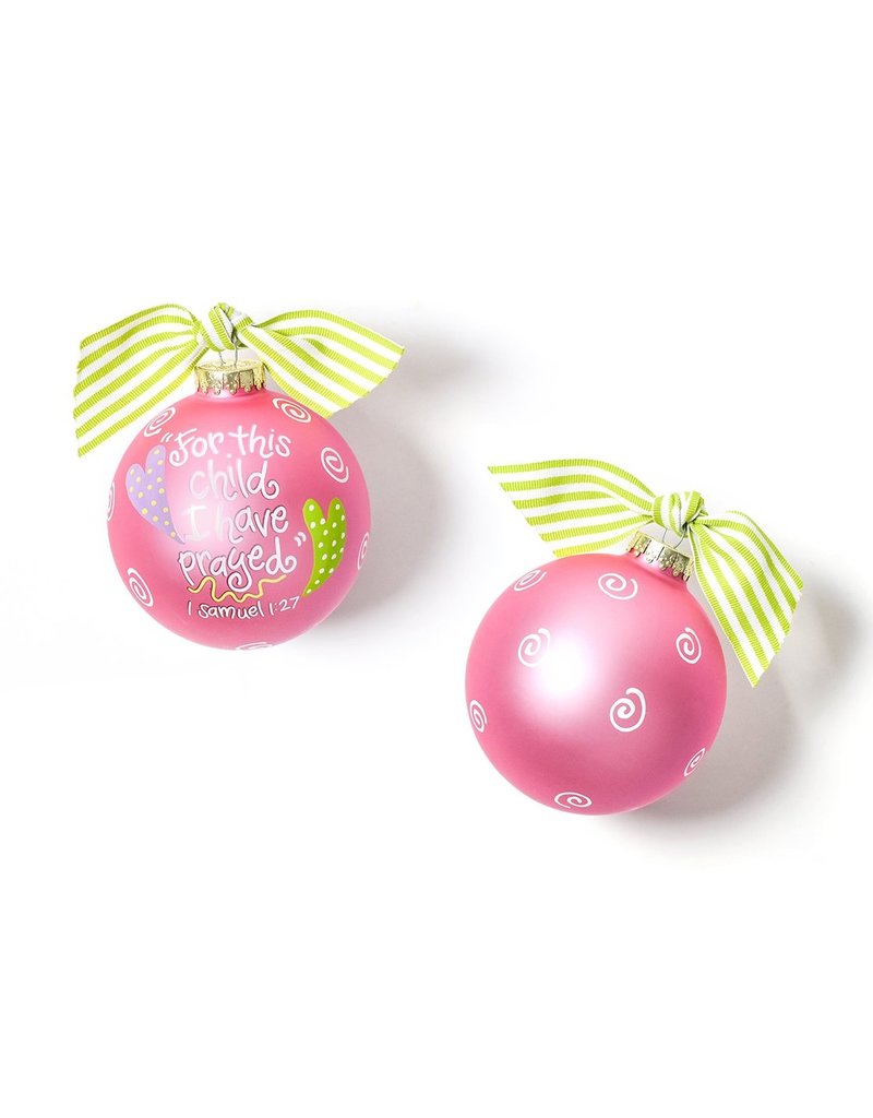 For this Child Pink Glass Ornament - Personalization Included