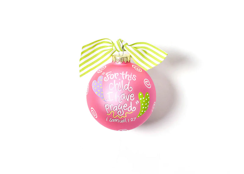 For this Child Pink Glass Ornament - Personalization Included