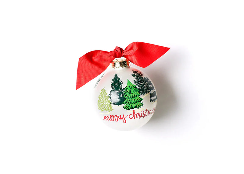 Friendly Firs Glass Ornament - Personalization Included
