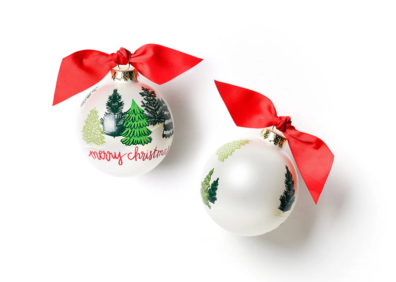 Friendly Firs Glass Ornament - Personalization Included