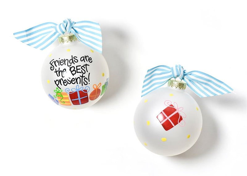 Friends Are the Best Presents Glass Ornament - Personalization Included