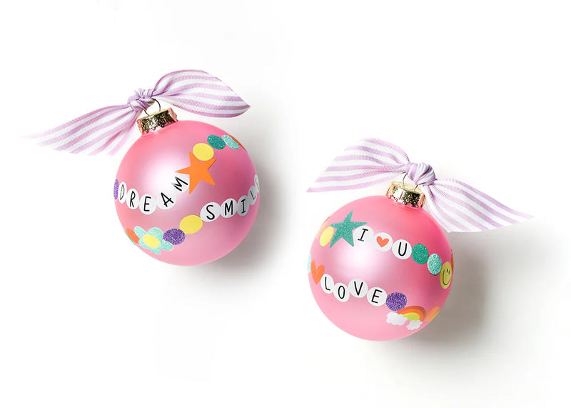 Friendship Bracelet Glass Ornament - Personalization Included