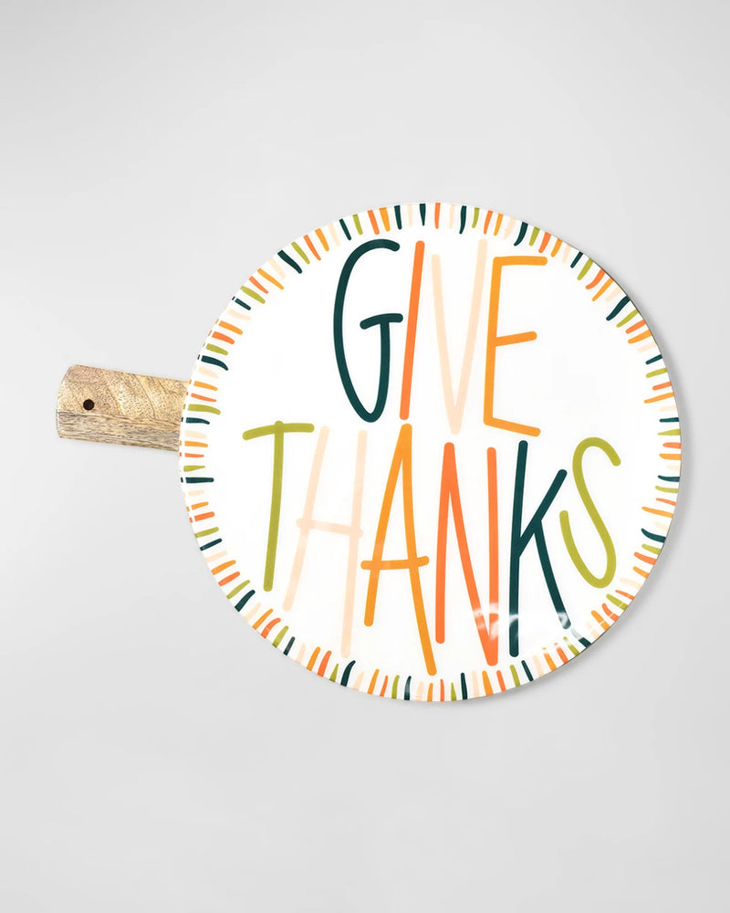 Give Thanks Wooden Round Board
