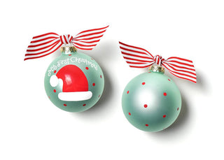 Santa Hat My 1st Christmas Boy Glass Ornament - Personalization Included - J.A. Whitney