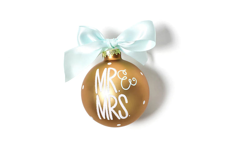 Mr. and Mrs. Glass Ornament - Personalization Included