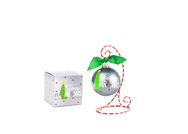 Our First Christmas As Mr. And Mrs. Glass Ornament - Personalization Included