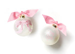 Little Love Pink Bow Glass Ornament - Personalization Included