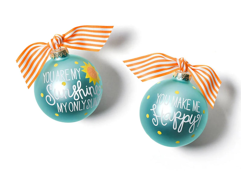 You Are My Sunshine Glass Ornament - Personalization Included