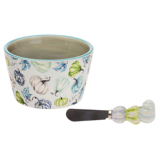 Chinoiserie Pumpkin Bowl & Spreader