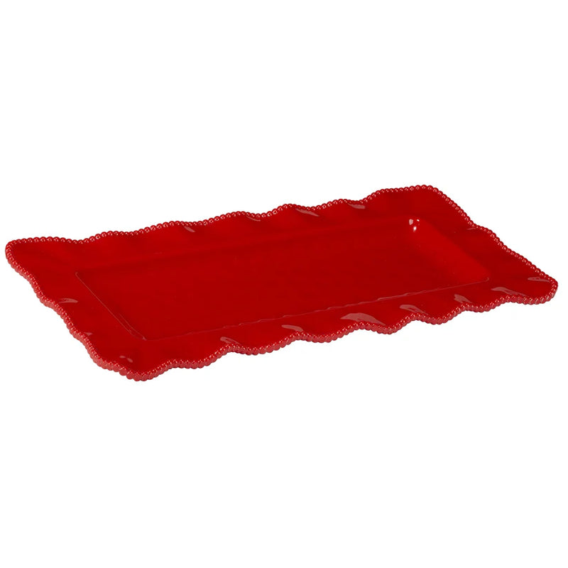 Rectangular Platter 19X9" Perlette Red