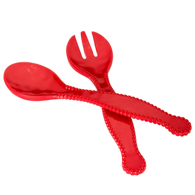 Salad Servers - 2pc Perlette Red