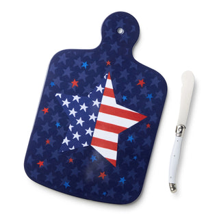 Stars & Stripes Cheese Board w/ Knife - J.A. Whitney