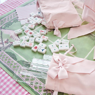 Mahjong Jelly Tote Set - Ballet Pink Bow - J.A. Whitney