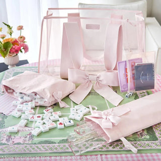 Mahjong Jelly Tote Set - Ballet Pink Bow - J.A. Whitney