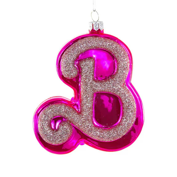 Pink B Barbie Ornament